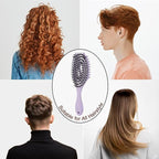 Curly Defining Brush, 1-Pack Vented Hair Brushes Blow Dry and Wet Detangling Curly Styling Hair Brush (Purple)