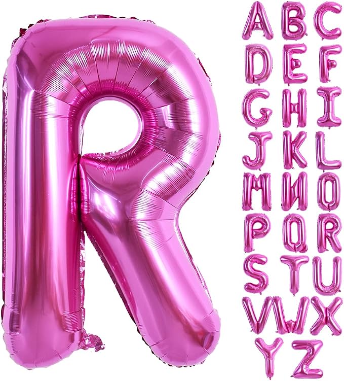 TONIFUL 40 Inch Large Rose Red Letter R Balloons Giant Hot Pink Alphabet Letter by TONIFUL