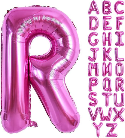 TONIFUL 40 Inch Large Rose Red Letter R Balloons Giant Hot Pink Alphabet Letter by TONIFUL