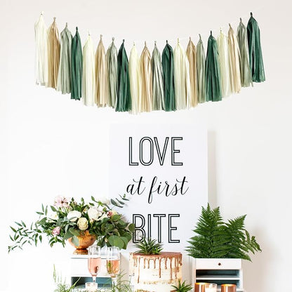 ANSOMO Sage Green Happy Birthday Party Decorations Retro Green Nude Ivory Dark - Image 7