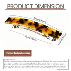 2 Pcs Hair Barrettes for Women Medium French Design Barrette clips Acetate Tortoise Shell Hair Clips for Thin Fine Hair