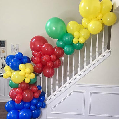 Red Yellow Blue Balloons, 12 Inch Carnival Circus Balloon, Matte Blue Yellow - Image 4