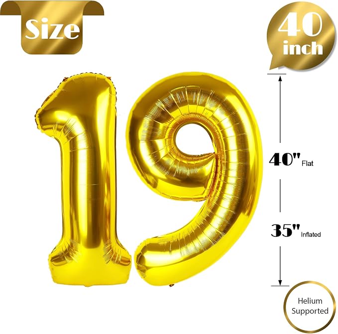 Gold 19 Balloon - Image 6