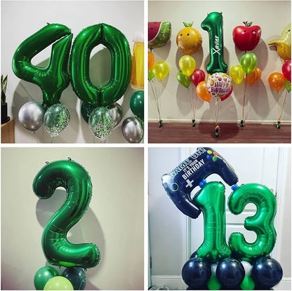 Number 13 Dark Green Balloons 40 Inch Giant Green 13 Numer Foil Helium Balloons - Image 4
