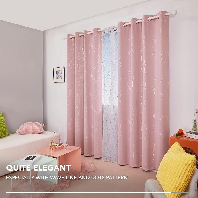 Deconovo Living Room Curtains 108 Inch Long, Thermal Insulated, Room Darkening - Image 4