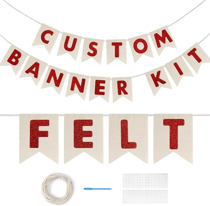 Custom Banner Kit, 28 Burlap Banner by DoveeDosa