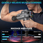 TOLOCO Massage Gun, Deep Tissue Back Massage for Athletes for Pain Relief, Percussion Massager with 10 Massages Heads & Silent Brushless Motor, Christmas Gifts for Women, Men, Carbon