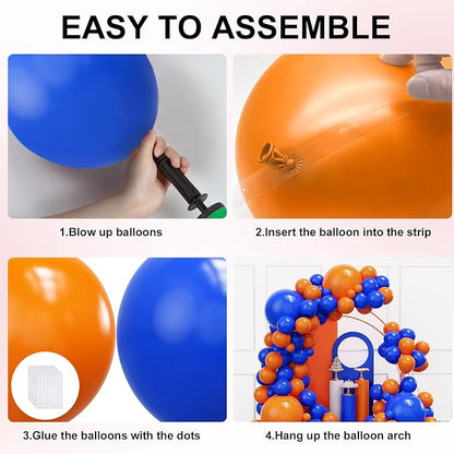 YMSZ Blue and Orange Balloons Arch Kit, Graduation, Baby Shower Party - Image 3