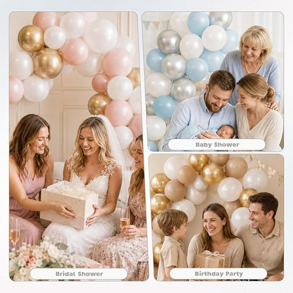 Pearl White Balloons, 12 Inch Pearlescent Pearl Latex Party Balloons | White - Image 4