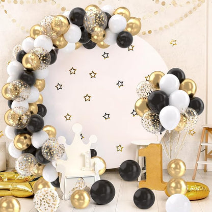 Patimate Black Gold Confetti Balloons Set - Image 6
