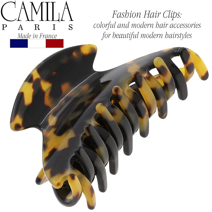 Camila Paris CP2465 French Hair Clip for Women Thick Hair for Long Curly Wavy Hair, Handmade Tokyo, Girls Hair Claw Clips, Durable Styling Big Claw Clip for Thick Hair, Strong Hold Grip Made in France