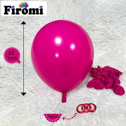 Firomi Hot Pink Latex Balloons 12-inch 100 Pack | Big Helium Round Magenta - Image 2