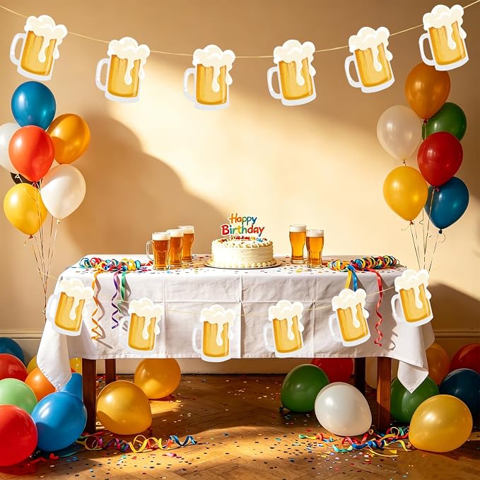Beer Birthday Banner for Beer Party and Birthday Wedding Party Supplies - Image 3