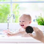 Silicone Bathing Brush and Massage Shampoo Brush for, 1pcs Black Silicone Scalp Scrubber Body Scrubber for Gentle Bathing and Hair Care