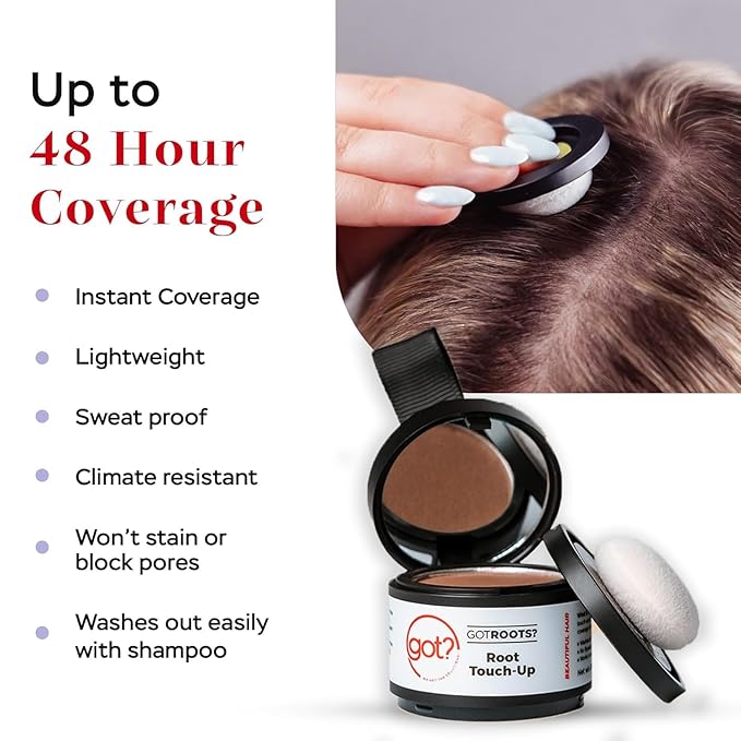 Got? Roots - Root Touch Up Hair Color, Brow, Beard, Hairline & Bald Spot Concealing Powder - Gray Root Coverage for Women & Men - 0.14 OZ Tub (Sandy Blonde, Pack of 2)