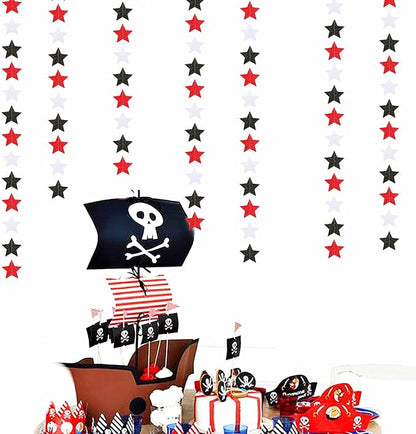 Black White-Red Birthday Party-Decorations Garland - 62FT Twinkle Little Star - Image 7