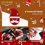 Premium Christmas Hair Clips for Women, Small Cute Acetate Hair Duckbill Clips for Girls, Kids Hair Accessories for Girls with Gift Box-SANTA SMILES