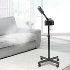 Professional Facial Steamer, 750W Black Skin Care Equipment w/Wheels & LCD Panel, PTC Heating, 600ml Large Capacity Face Steamer Machine, Adjustable Height Hot Mist Steamer for Beauty Salon