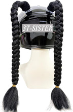 Braids Pigtails with Suction Cup for Motorcycle, Ski, Bicycle Helmet Decoration 2 Pieces