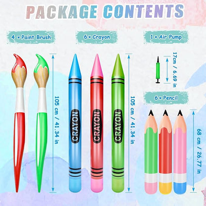 16 Pcs Large Inflatable Pencil Balloons Set Jumbo Inflatable Crayons Giant - Image 3
