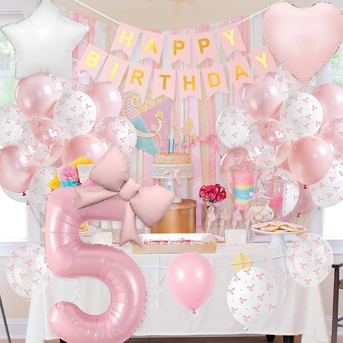 5th Pink Bow Birthday Decorations - Image 8