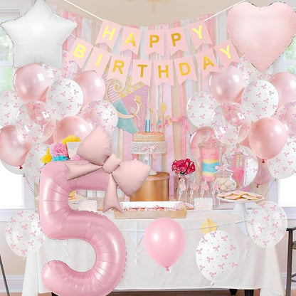 5th Pink Bow Birthday Decorations - Image 8