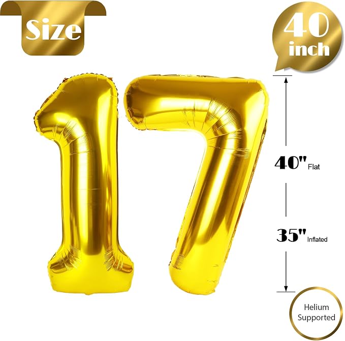 Gold 17 Balloon - Image 6