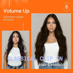 Full Shine Hair Extensions Clip in Human Hair Darkest Brown Invisible Clip in Extensions Human Hair Brown Silky Straight Brown Thick Real Hair Extensions 7 Pcs 16 Inch