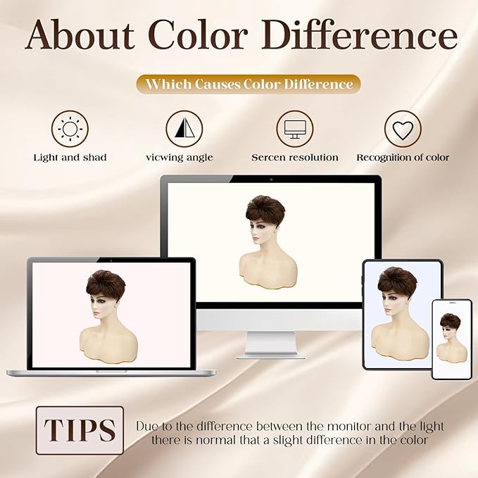 Short Hair Topper for Thinning Hair 4 Inch Short Pixie Cut Hair Toppers Pieces Natural Curly Texture Synthetic Black Wiglets Hairpieces (Chocolate Copper Brown, 4 inch)