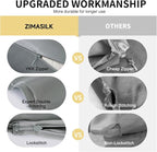 ZIMASILK Upgraded 100% 6A Grade Pure Mulberry Silk Pillowcase for Hair and Skin Silk Pillow Cases with Reinforced Hidden Zipper, More Soft & Durable, Gift Box (Standard 20"x26" Grey)