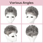 REECHO Hair Topper, Short Wiglet Hair Topper for Women with Thinning Large Coverage Synthetic Top Crown Hairpiece for Women - Grey