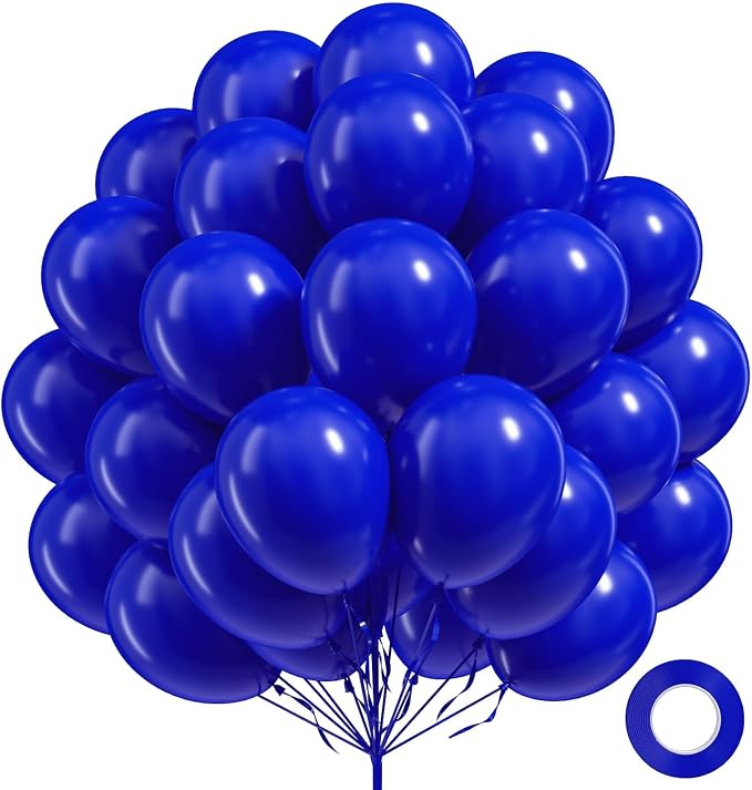 FOTIOMRG Royal Blue Balloons 12 inch, 100 Pack Royal Blue Latex Balloons by FOTIOMRG