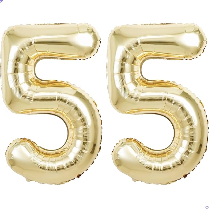 Champagne Gold Number 55 Balloon by Unknown