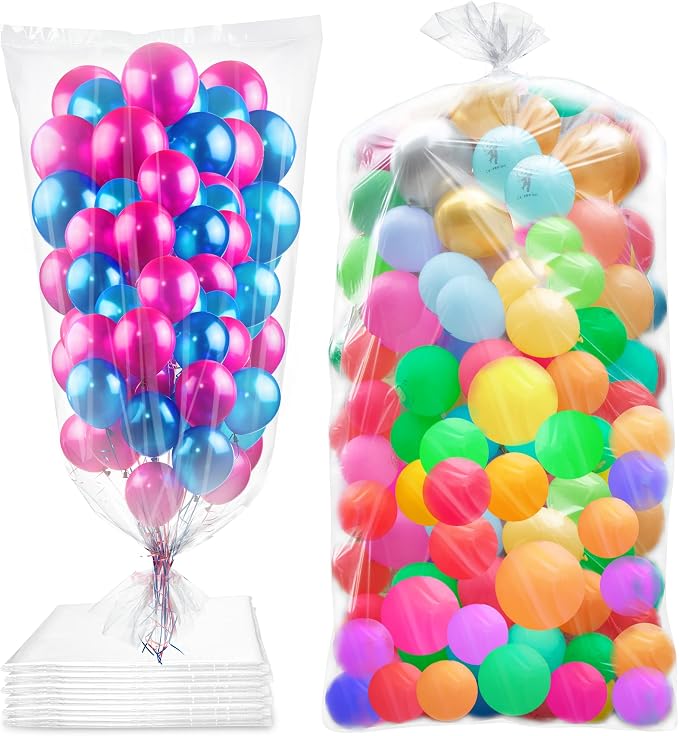 6 Pcs 98.4 x 59 Inches Clear Large Balloon Bags by Toosci