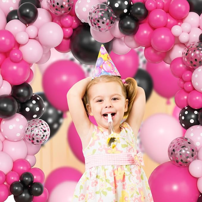 Amandir 153pcs Pink Black Balloon Garland Arch Kit Different Sizes | 18 12 10 5 - Image 7