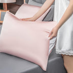 Mulberry Silk Pillowcase for Hair and Skin,King Size Cooling Silk Pillow Case with Hidden Zipper,Allergen Proof Dual Sides Soft Breathable Smooth Silk Pillow Cover for Women(King,Beige)