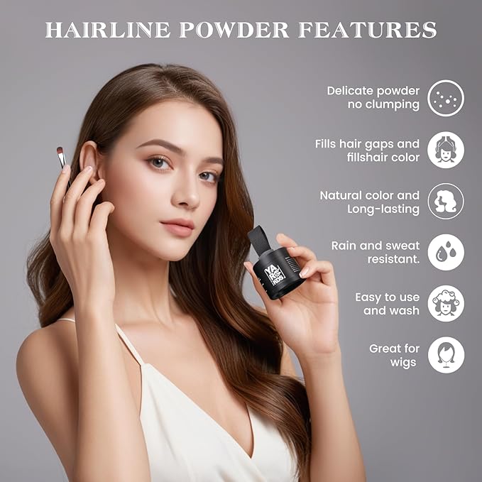 Hairline Shadow Powder, Root Touch Up Powder for Instantly Gray Hair Cover Up, Women Color Root Coverage for Thinning Grey, Mens Roots Concealer for Hair Loss Beard Line, Dark Blonde, #17