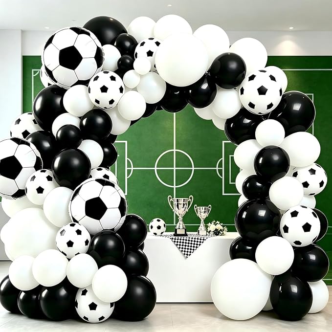 Soccer Party Decorations, Soccer Balloon Garland Arch Kit | Black White - Image 7