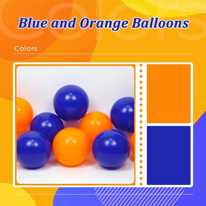 60pcs Royal Blue and Orange Balloons - Image 4