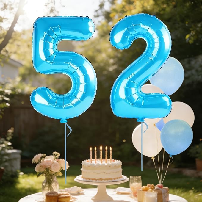40 Inch Number 52 Balloons for 52nd Birthday Party Decorations, 0-100 Jewelry - Image 3