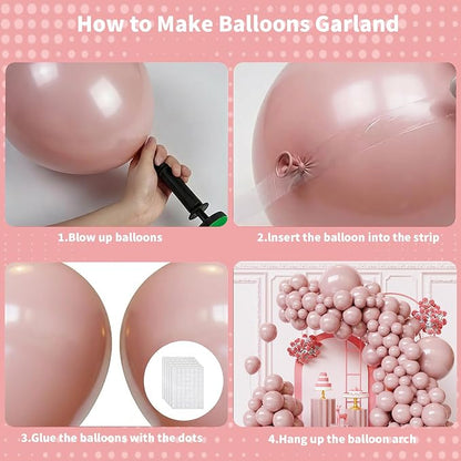 Dusty Pink Balloons Arch Kit, Baby Shower, Gender Reveal, Anniversary - Image 4