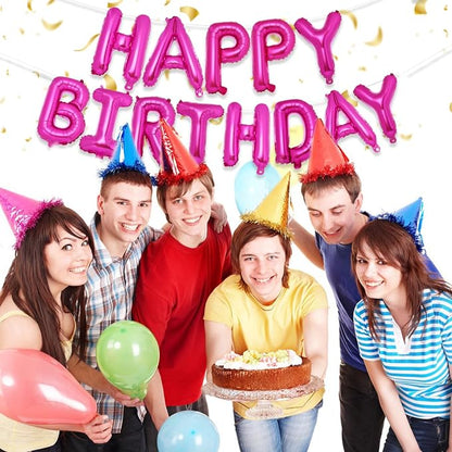 PIGETALE Happy Birthday Banner, 16 Inch Mylar Foil Letters Sign Bunting Happy - Image 3