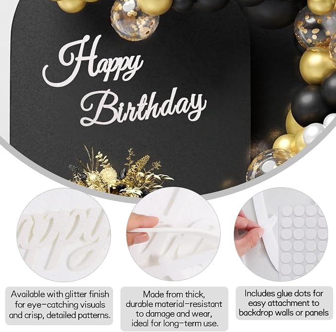 TONIFUL Happy Birthday Sign for Backdrop - Image 6