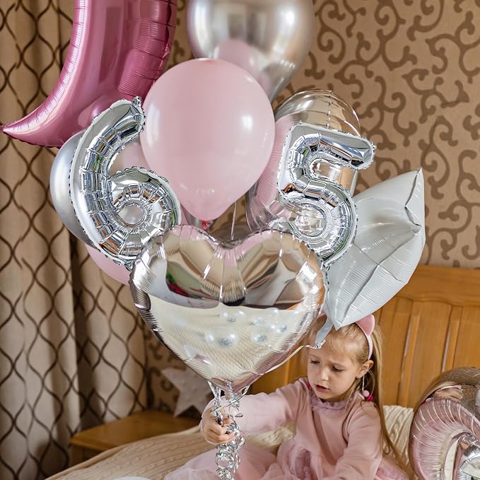 20 Pieces 2 Sets of 16 Inch Silver Number 0-9 Balloons – Foil Mylar Balloons - Image 4