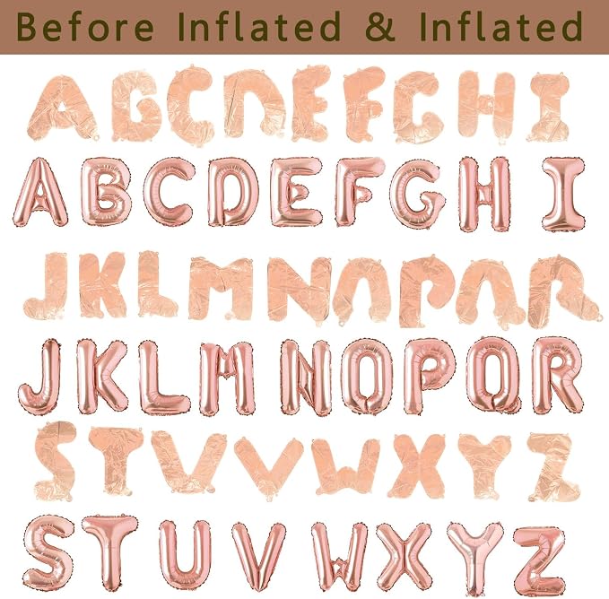 78pcs Letter Balloons Rose Gold Custom Alphabet Balloons Party Supplies - Image 2
