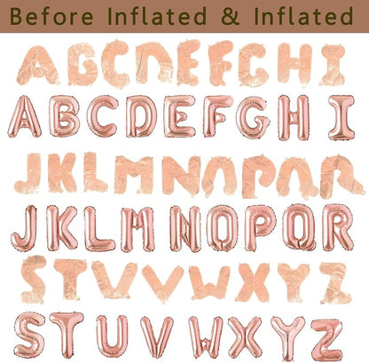 78pcs Letter Balloons Rose Gold Custom Alphabet Balloons Party Supplies - Image 2