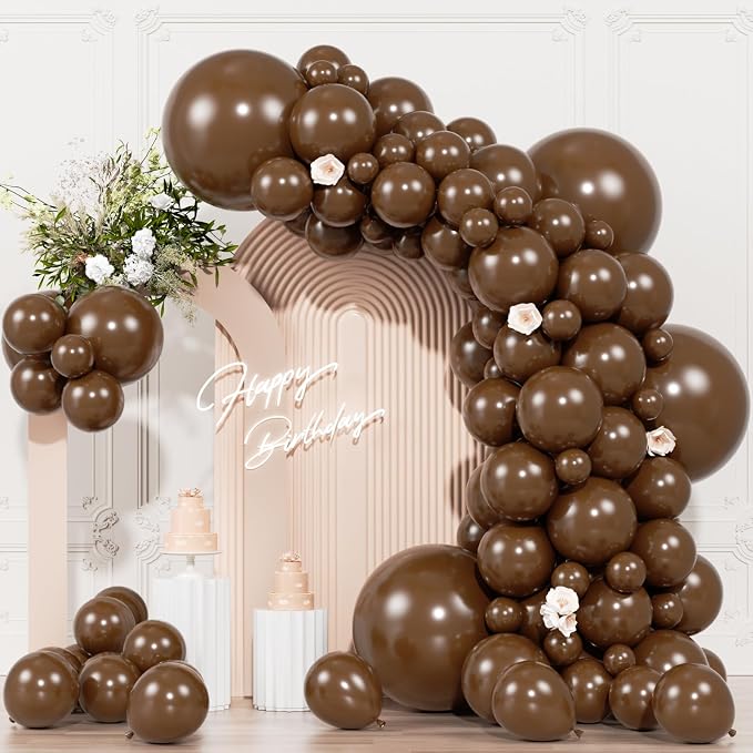 104pcs Dark Brown Balloon Garland Arch Kit Different Sizes 18/12/10/5 Inch | by OWPFJG