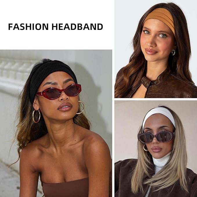 Headbands for Women Non Slip 6Pcs Thick Headbands Fashion Wide Headband Elastic Hairbands for Women's Hair Soft Head Band Workout Yoga Hair Accessories