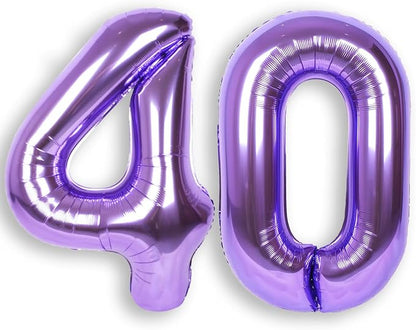 RainbowQ Purple 40 Balloon Number 40 Inch 0-40 Foil Large Balloons | Big Mylar by RainbowQParty
