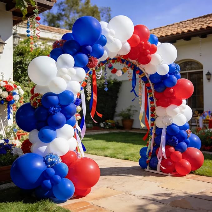 Red White and Blue Latex Balloons 100 Pack - Image 5